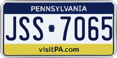 PA license plate JSS7065
