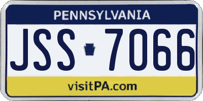 PA license plate JSS7066