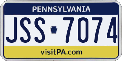 PA license plate JSS7074