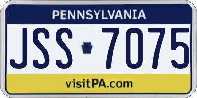 PA license plate JSS7075