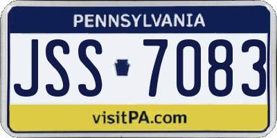 PA license plate JSS7083