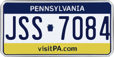 PA license plate JSS7084