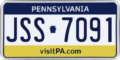 PA license plate JSS7091