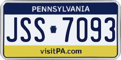 PA license plate JSS7093