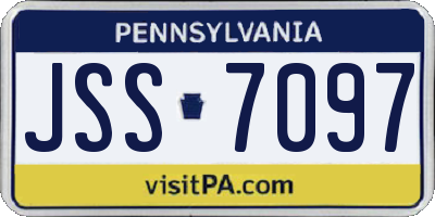 PA license plate JSS7097