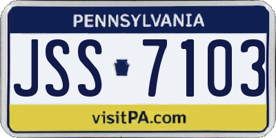 PA license plate JSS7103