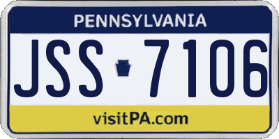 PA license plate JSS7106