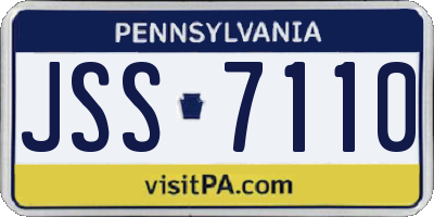 PA license plate JSS7110