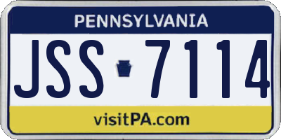 PA license plate JSS7114
