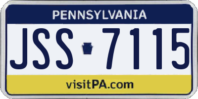 PA license plate JSS7115