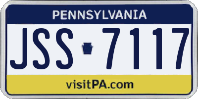 PA license plate JSS7117