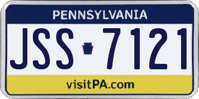 PA license plate JSS7121