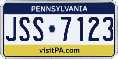 PA license plate JSS7123