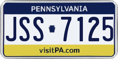 PA license plate JSS7125