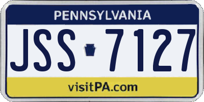 PA license plate JSS7127