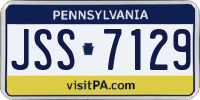 PA license plate JSS7129