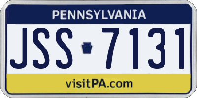 PA license plate JSS7131