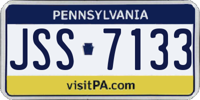 PA license plate JSS7133