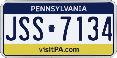 PA license plate JSS7134