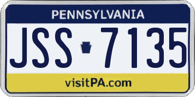 PA license plate JSS7135