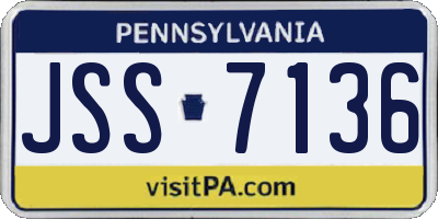 PA license plate JSS7136