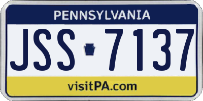 PA license plate JSS7137