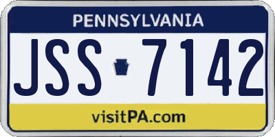 PA license plate JSS7142