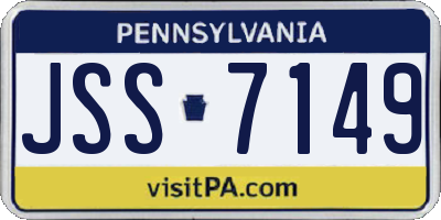 PA license plate JSS7149