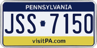 PA license plate JSS7150