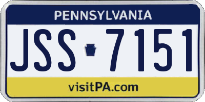 PA license plate JSS7151