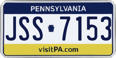 PA license plate JSS7153
