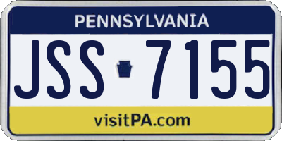PA license plate JSS7155