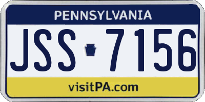 PA license plate JSS7156