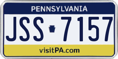 PA license plate JSS7157