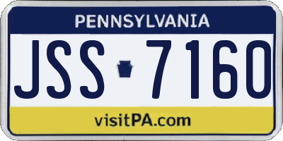 PA license plate JSS7160