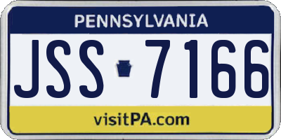 PA license plate JSS7166