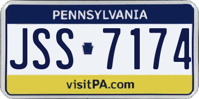 PA license plate JSS7174
