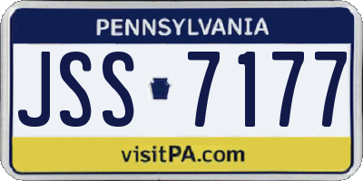 PA license plate JSS7177