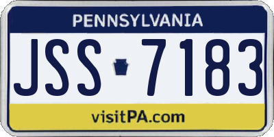 PA license plate JSS7183