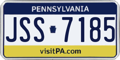 PA license plate JSS7185
