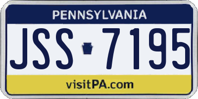 PA license plate JSS7195