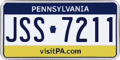 PA license plate JSS7211