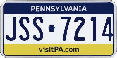 PA license plate JSS7214