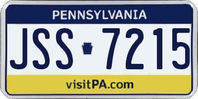 PA license plate JSS7215