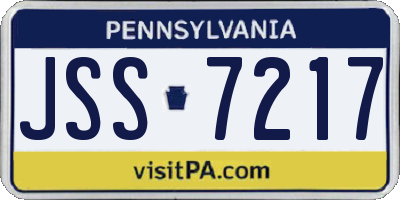 PA license plate JSS7217