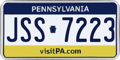 PA license plate JSS7223