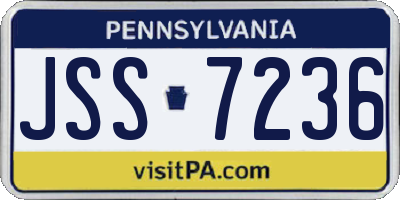 PA license plate JSS7236