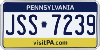 PA license plate JSS7239
