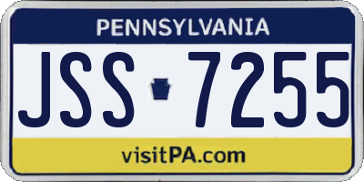 PA license plate JSS7255