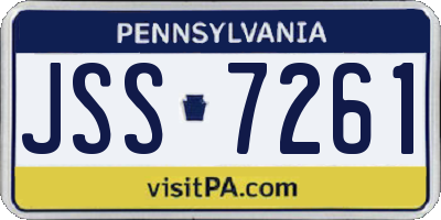 PA license plate JSS7261